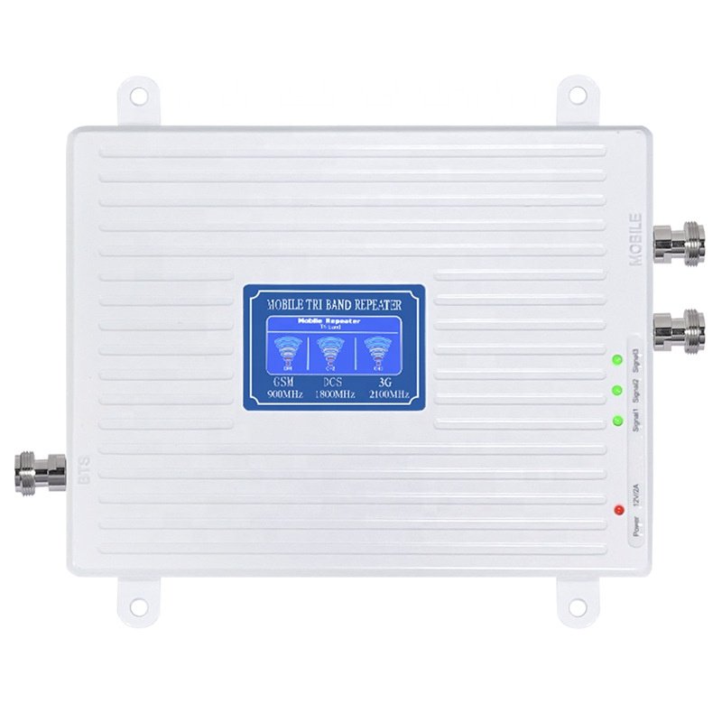 factory price 900mhz+1800mhz+2100mhz B8 B3 B1 band tri band gsm 2g 3g 4g lte mobile cellphone signal booster repeater